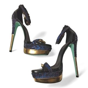 Ruthie Davis Sea Studded Platform Sandal  in Capri Blue